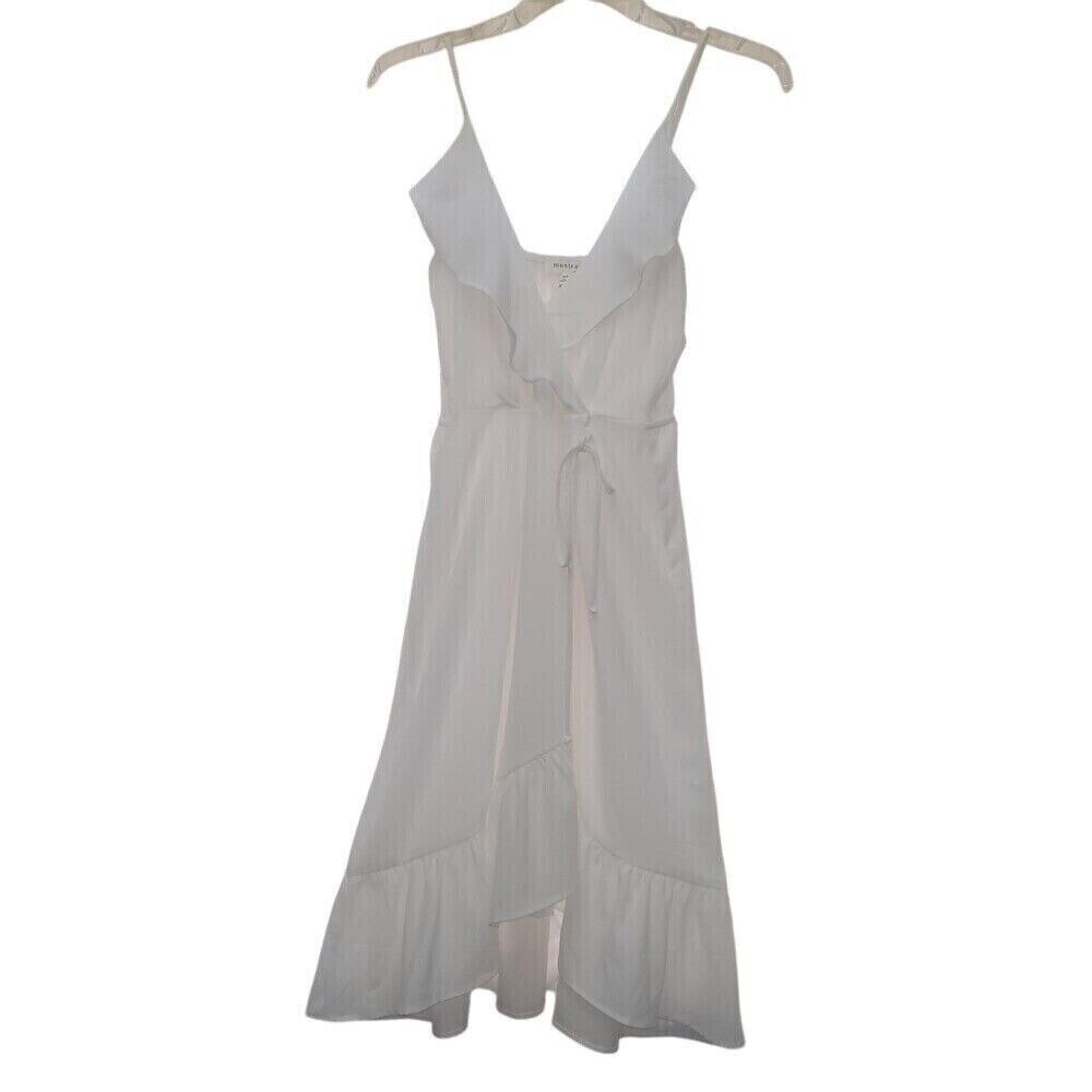 Monteau Sleeveless Ruffle‎ High Low Babydoll Ivory Women's Size Jr M Fairy Dress